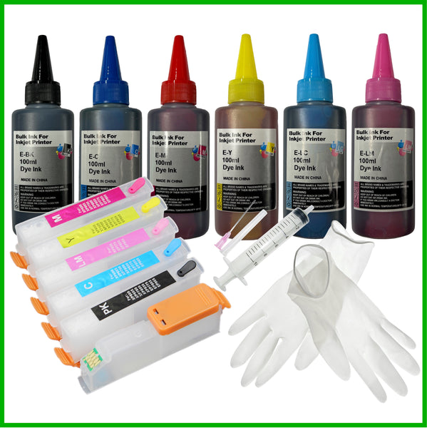 Refill Starter Kit - 24XL Cartridges with ARC Chip & Ink for Epson Expression Photo