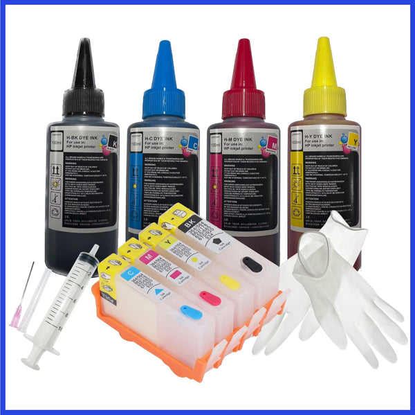 Refill Starter Kit - 903 Refillable Cartridges & Ink for HP OfficeJet