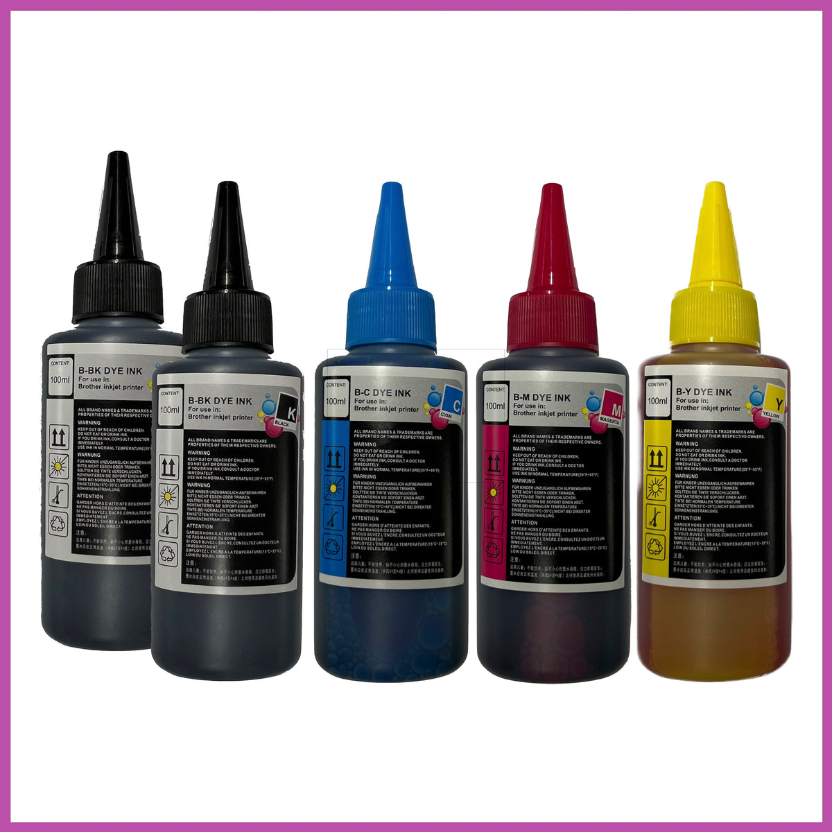 Universal Refill Ink Bottles For Brother Printers (100ml) – 247.ink